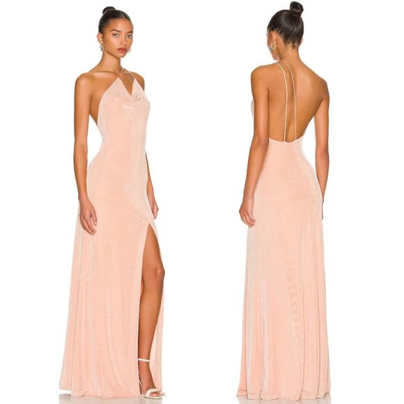NWT MISHA REVOLVE Celestine Pink Champagne Convertible Formal Gown Maxi Dress 4 - Picture 2 of 15